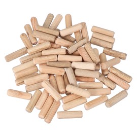 PATIKIL Wooden Dowel Pins 3/8" x 1-3/8" (10mm x 35mm) Straight Dowel Rods Wood Fluted Dowels Rods for Crafts Furniture DIY Hardwood Count 120