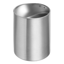 sourcing map Ashtray with Lid, Stainless Steel Windproof Ash Tray for Home Office Tabletop Patio Outdoor, Funnel Style Silver