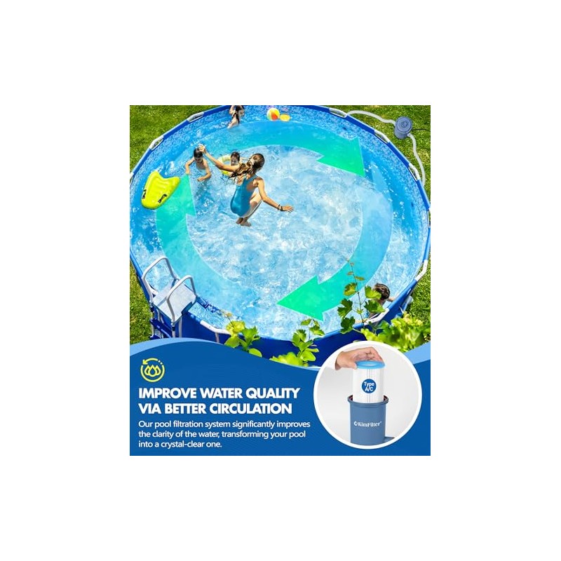 KimFilter Pro Series 1000 GPH Above Ground Pool Filter Pump