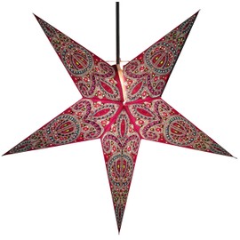 Guru-Shop Baldur Foldable Luminous Paper Star, Advent, Christmas Star, 60 cm - Window Decoration Star, 7 Tips