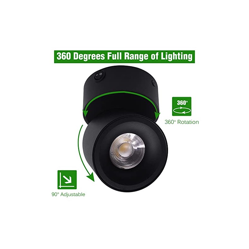 2 Pack 12V LED COB Ceiling Spotlight Downlight with Switch,