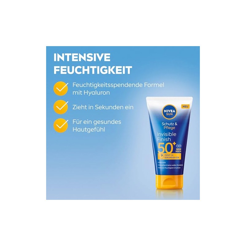 NIVEA SUN Schutz & Pflege Invisible Finish LSF 50+, wasserfester
