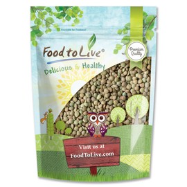 Food to Live - Whole Green Lentils, 5 Pound Dried Raw Lentils, Sproutable, Kosher, Vegan. Rich in Dietary Fiber, and Protein. No Soaking Required.