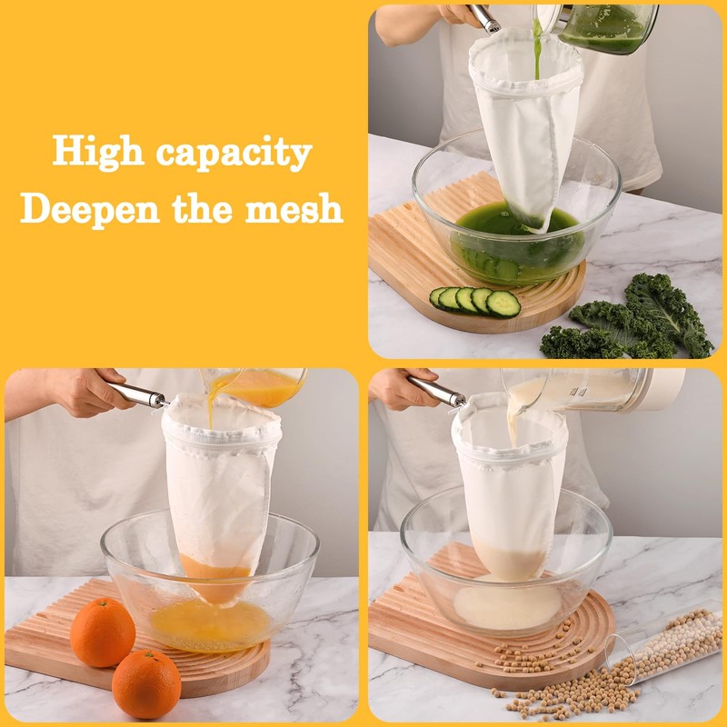 WMKGG Ultra Fine Mesh Strainer Bags,Cheese Cloth Bag for Straining,