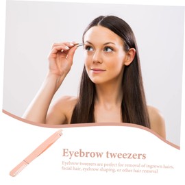 Ipetboom Elegant Rose Gold Eyebrow Tweezers Set of 2 Tweezers for Eyebrow Shaping Facial Hair Removal