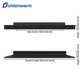 goldenwarm Pack of 10 Furniture Handles, 128 mm, Cabinet Handles, Stainless Steel Kitchen Handles, Black Door Handles, Kitchen Handles for Kitchen Cabinets, 128 mm, Hole Spacing, Aluminium