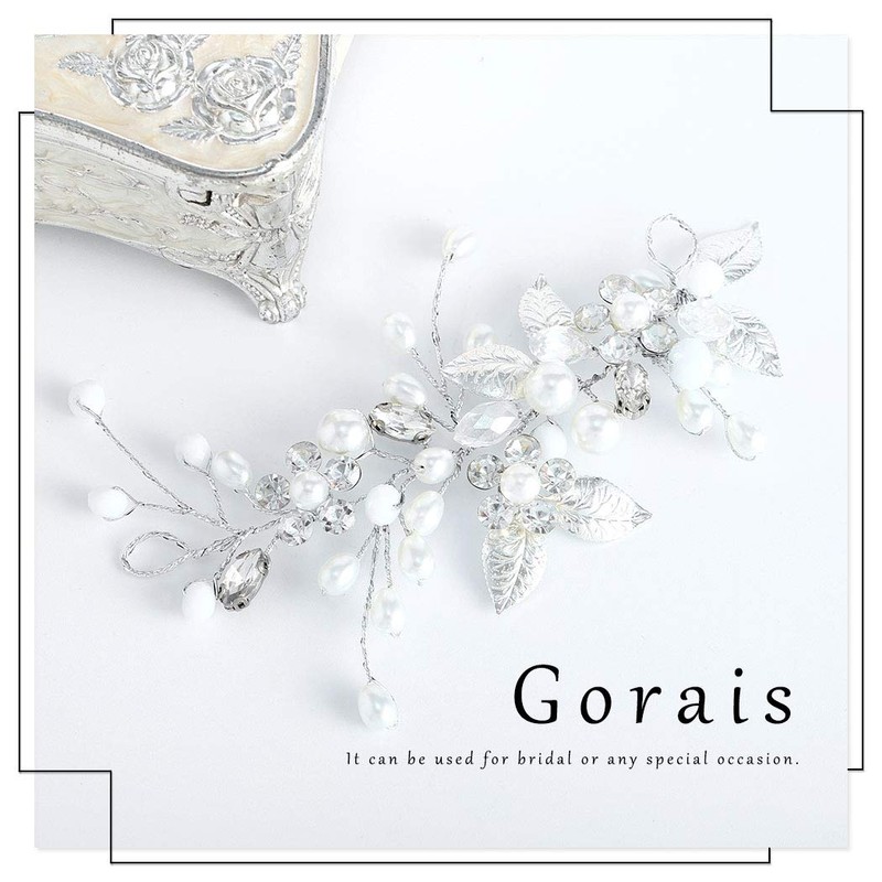 Gorais Novia Boda Pelo Vid Plata Perla Novia Accesorios de