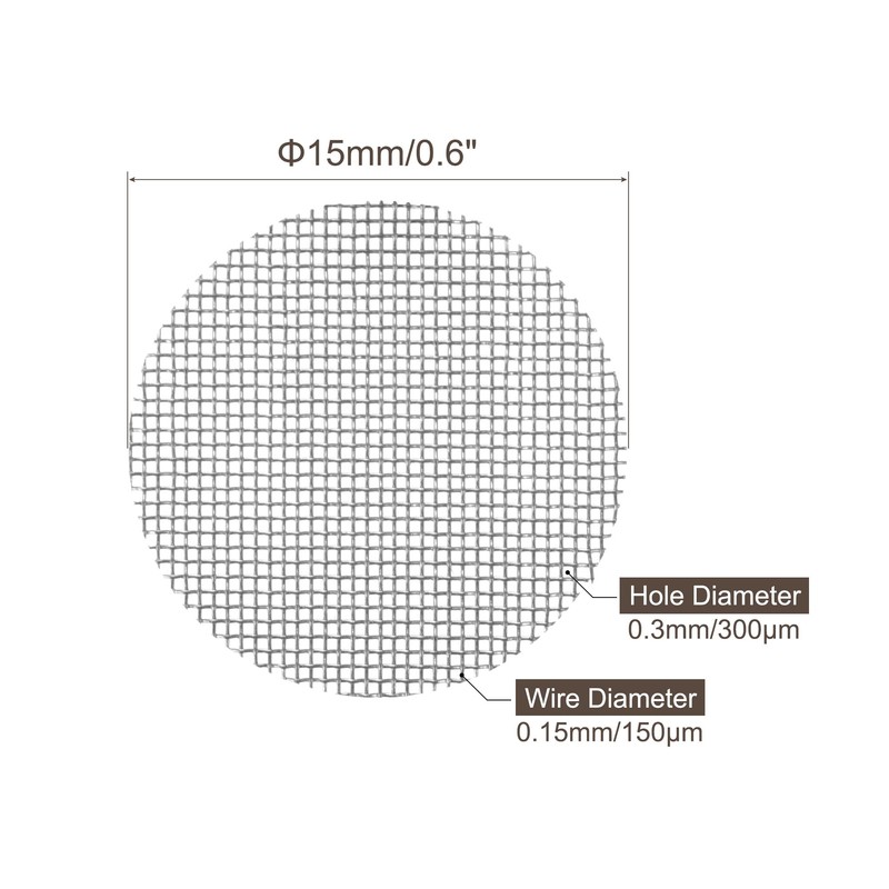 MECCANIXITY Pipe Screen Stainless Steel Screens 15mm Diameter for Pipe