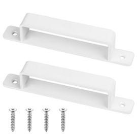 SiGuLiKeJi Pack of 2 Door Handles, White, Cast Iron Door Handles, Furniture Handles, Cabinet Handles, White Vintage, Sliding Door Handles for Outdoor Indoor Wardrobe, Heavy Handles, 186 mm