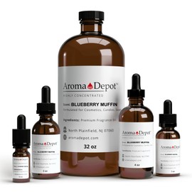 Aroma Depot Blueberry Muffin Fragrance Oil 120ml Premium Blueberry Muffin Essential Oil With Dropper for Candle Making, Soap Making, Bath Bombs & more. Undiluted & Alcohol Free Scented Oil. (4 fl oz.)