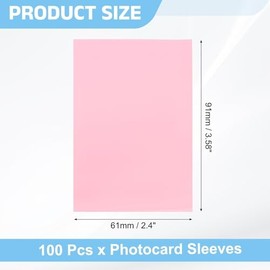 uxcell 100 Pcs Photocard Sleeves, 61 x 91mm CPP Clear Card Sleeve Card Protector Holder Trading Card Sleeves for Trading Cards Standard Kpop Photocard Kpop Album Photo, Pink