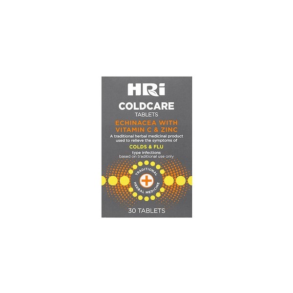 HRI Coldcare Echinacea with Vitamin C & Zinc 30 Tablets