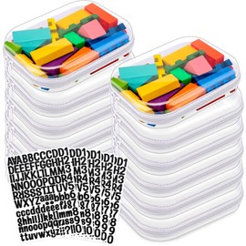 Qiyaz 12 Pcs Clear Hard Zipper Case Plastic Zipper Pouch with 5 Sheets Alphabet Stickers Double Toy Storage Organizer Bins Makeup Case for Travel Building Blocks Puzzles Cosmetic(7.87 x 5.9 x 2”)