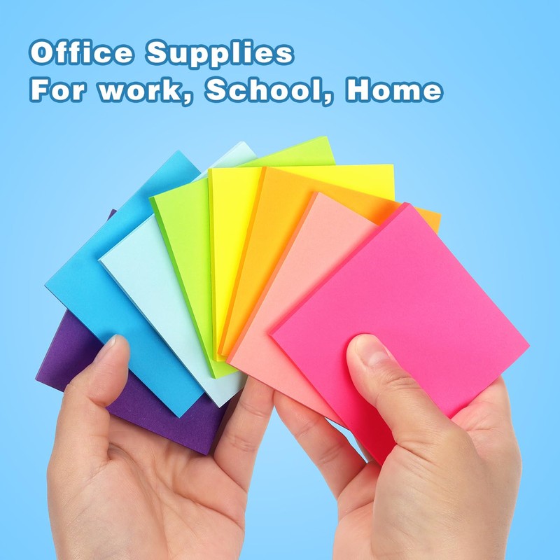Early Buy Sticky Notes 8 Bright Color 8 Pads Self-Stick