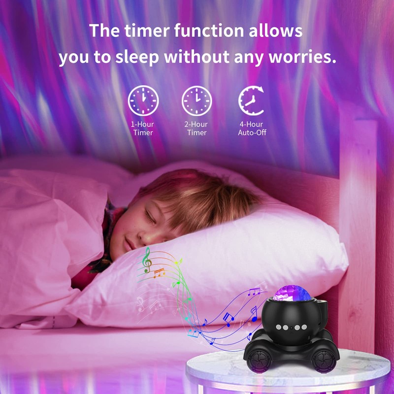ENOKIK Northern Light Projector, Aurora Star Projector Built-in Bluetooth Speaker,