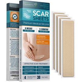 Distributed by NUVADERMIS INC NUVADERMIS Silicone Scar Sheets - Extra Long Scar Sheets for C-Section Tummy...