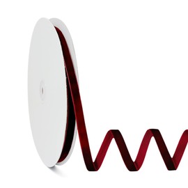 allydrew 3/8 Inch Velvet Ribbon for Gift Wrapping, Wedding Decorations, Hair Bows, Crafting (25 Yards), Burgundy