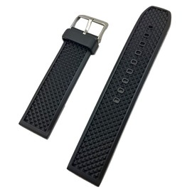 NewLife 22mm Black Rubber PVC Material Watch Band | Comfortable and Durable Replacement Wrist Strap that brings to Any Watch for Men and Women