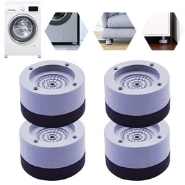 Pack of 4 Anti-Vibration Feet Washing Machine Foot Pads Vibration Damper Washing Machine Mat Washing Machine Foot Damper Washing Machine Feet Rubber for Dryer Table Chair