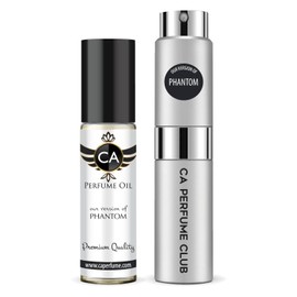 CA Perfume Duo Impression of Phantom For Men Perfume Layering Set Mens Cologne Long Lasting Travel Size EDP + Body Oil Roll-On Bottle 0.27 Fl Oz+0.33 Fl Oz