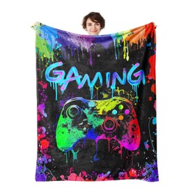 Gamer - Manta para juegos de 320 g/m², esponjosa, suave, cálida, decorativa, para niños, niñas, mujeres, hombres, mantas de bebé para cama, sofá, silla, sofá (juegos, 50 x 40 pulgadas)