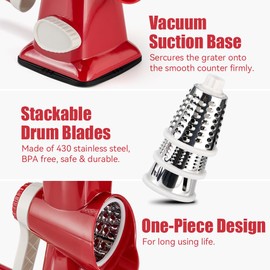 Rotary Cheese Grater Hand Crank Cheese Shredder Vegetable Shredder Manual Food Slicer Grater Hand Crank Cheese Grater Manual Vegetable shredder Nuts Grinder