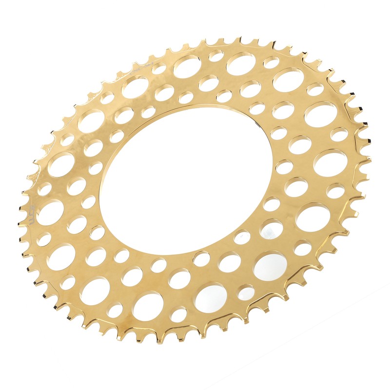 Folding Bicycle Chainwheel Smooth Fastness AntiCorrosion Wearproof Bike Chainring(Titanium Gold