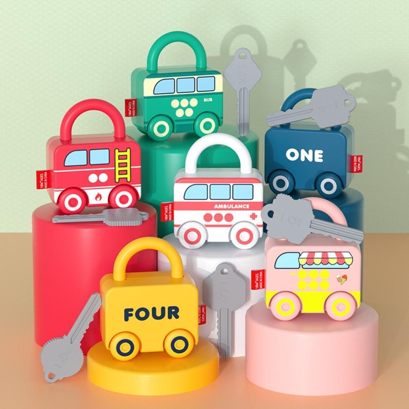 6PCS Unlocking Toys and Matching Keys Toy Preschool Learning Toys