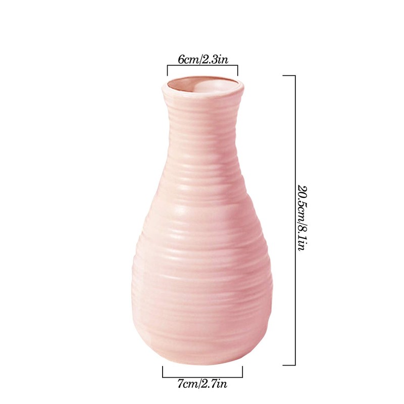 Unbreakable Vase for Flowers, Ceramic Look Plastic Vase for Home