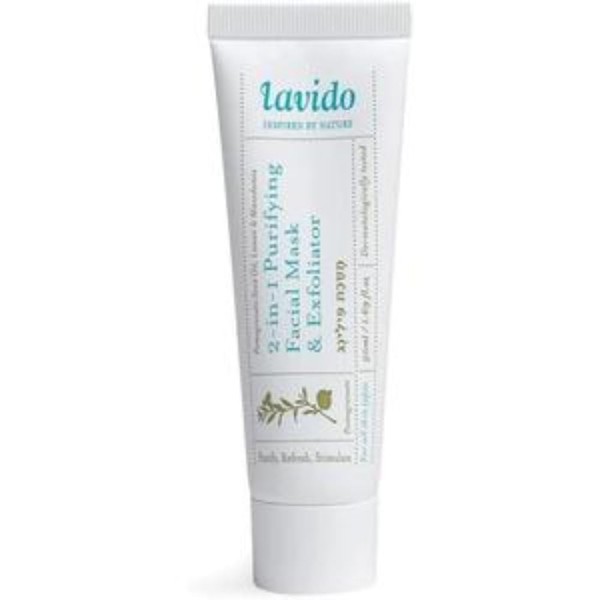 Lavido - Natural 2-in-1 Purifying Facial Mask + Exfoliator | Purify, Refresh + Stimulate Youthful Skin (1.69 fl oz | 50 ml)