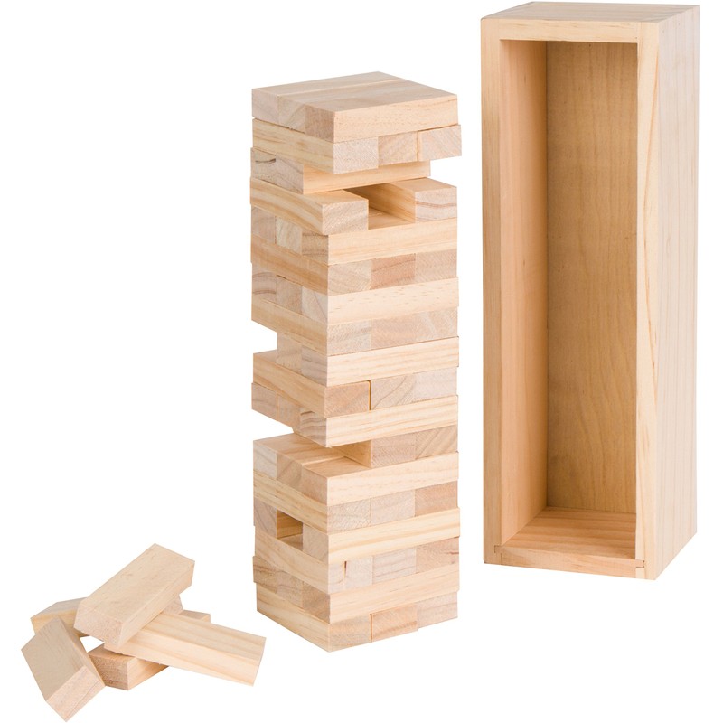 Trademark Innovations 12" Wooden Stacking Puzzle Game with Wood Box