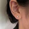 Asymmetrical 20g Tiny Star Sterling Silver Cartilage Stud Earrings for