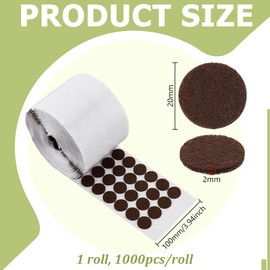 AHANDMAKER 1000Pcs Furniture Pads Small Felt Pads Cabinet Door Bumpers 4/5 Inch Self-Adhesive Thick Felt Dots Bumper Pads for Cabinets, Furniture, Glass, Wall Protection and Other Surfaces