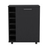Cisco Black Bar Cart 6 Shelves With Wheels Modern Kitchen
