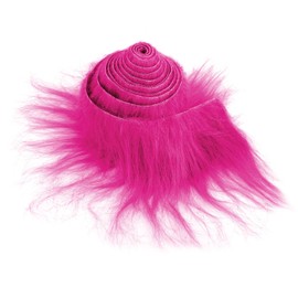 Plush Precut Strips Faux Fur 5 x 180 cm Faux Fur Crafts Sold by the Metre Fur Fabric Fluffy Plush Craft Fur for Gnome Beard Santa Claus Hair Gnome Cosplay DIY Craft Decoration (Rose Red)