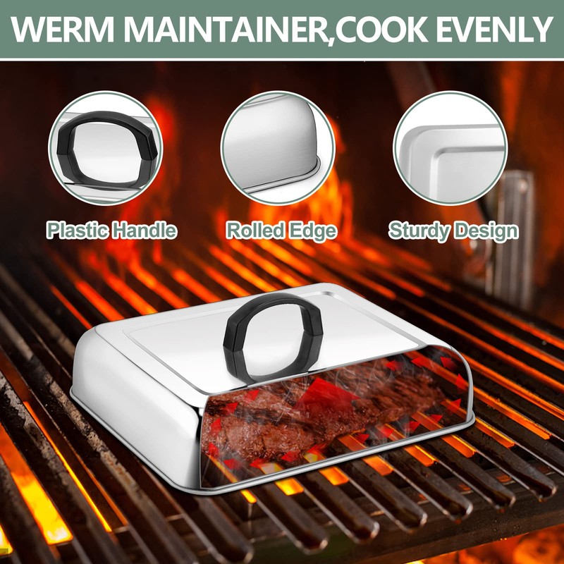 3Pcs Basting Cover for Griddle Heavy Duty, Leonyo Large 13"