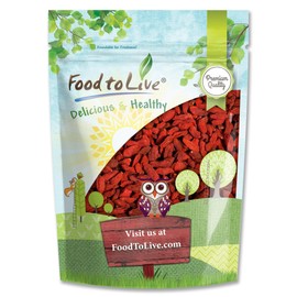 Food to Live Goji Berries, 1.5 Pounds Sun-Dried, Large and Juicy, Unsweetened, Vegan, Bulk. High in Iron, Vitamins A, and C. Fruit Snack. For Baked Goods, Tea, Smoothie, Yogurt, Oatmeal.