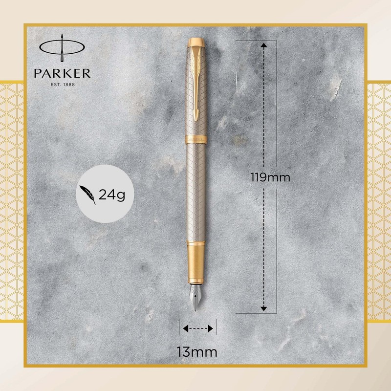Parker Pen IM Premium Metal Fountain Pen - Warm Silver