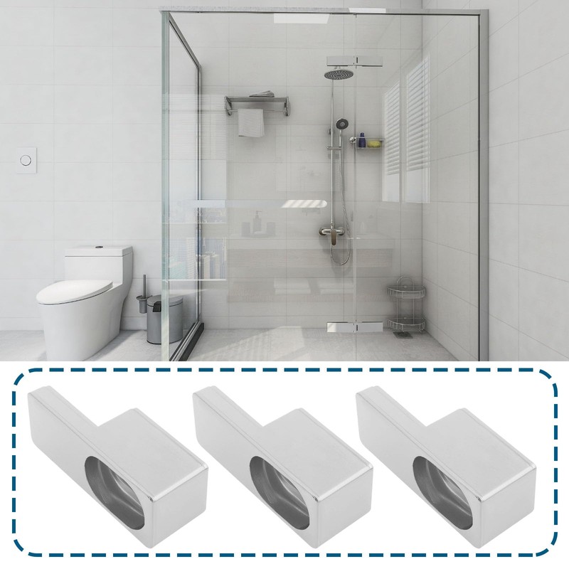 YINETTECH 10Pcs 6mm Shower Glass Panel Bracket Chrome-Plated ABS Plastic