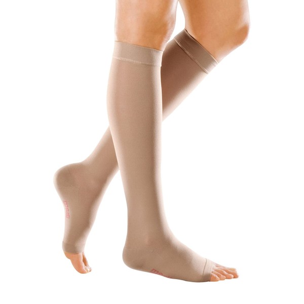 Mediven Forte 30-40 mmHg Extra Wide Knee High Open Toe : Beige Size V