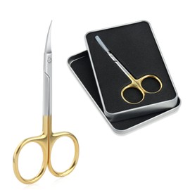 Qunzhao Tijeras de cutícula para mujeres y hombres, curvadas de acero inoxidable con punta, cuchillas de aseo de uñas para piel seca (4)