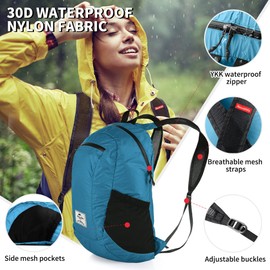 Naturehike Ultralight Foldable Waterproof Backpack by 30D Nylon Fabric Dry Bag for Hiking Camping Outdoor Travel Lake Blue