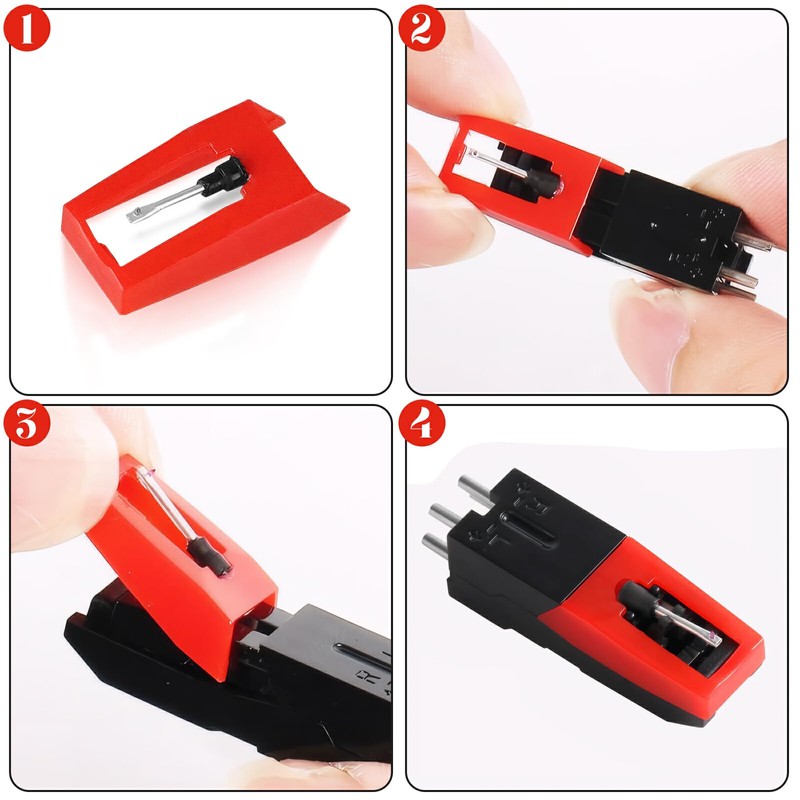 Red Record Player Needles, Durable Ruby Stylus Needle, Record Player
