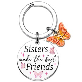 Wrpixe Sister Gifts for Women Friend Keychain Sister Birthday Gift for Friends Girls Bestie Friendship Gifts for Big Little Sisters Thanksgiving Christmas Gift for Her Sisters Make the Best Friends