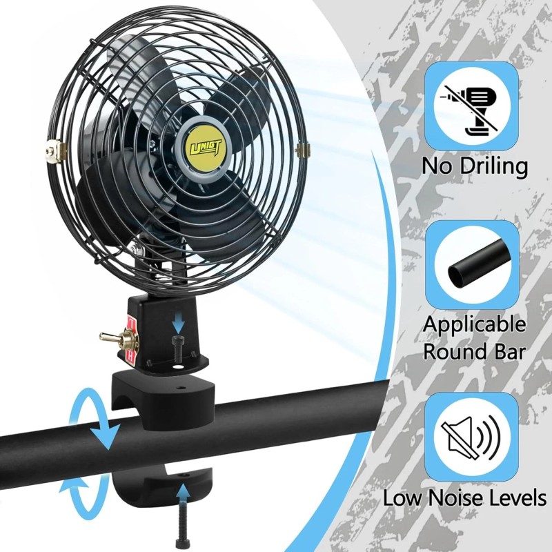 UNIGT Universal UTV Cooling Fan Compatible with Polaris RZR Can