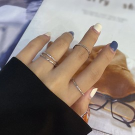 925 Sterling Silver Minimalist Hammered Textured Thin Knuckle Midi Stacking Rings