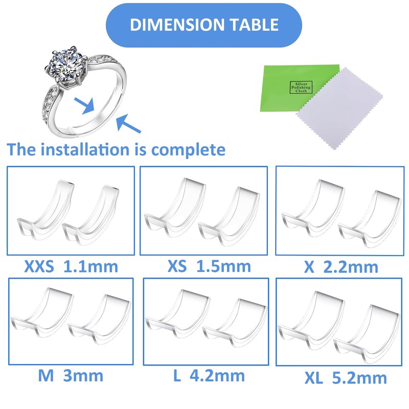NUDFSY Ring Size Adjuster for Loose Rings, 14Pcs Invisible Ring