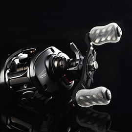 GOMEXUS FH95/85 Reel Handle, Daiwa (Daiwa) Shimano (Shimano) Bait Reel Compatible, Carbon Double Handle, for Tatula Steez Alphas, Double Spool Reel Replacement, with Knob, 3.7 inches (95 mm) 3.3