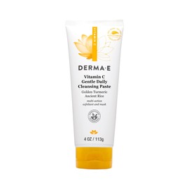 Derma E Vitamin C Gentle Daily Cleansing Paste, 4.0 Oz, Vitamin C Face Mask or Facial Wash with Turmeric, Brightening and Clarifying Facial Mask and Scrub