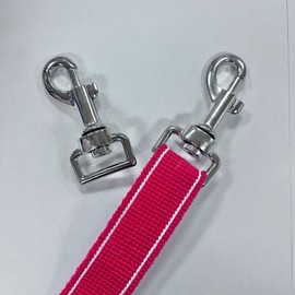 Heavy Duty Dog Lead Swivel Clips, 25mm, Chrome-Plated Metal, 2-Pack, Pink